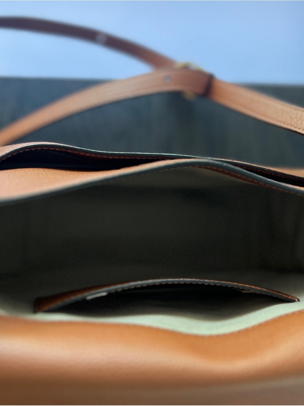 Chloe Saddle Crossbody in Cognac Brown with Gold Hardware - Picture 6 of 8